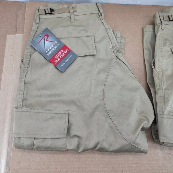 Rothco Relaxed Fit Solid Zipper Fly BDU Cargo Mens Pants 2931 Khaki 2 of Sz M - Picture 2 of 16